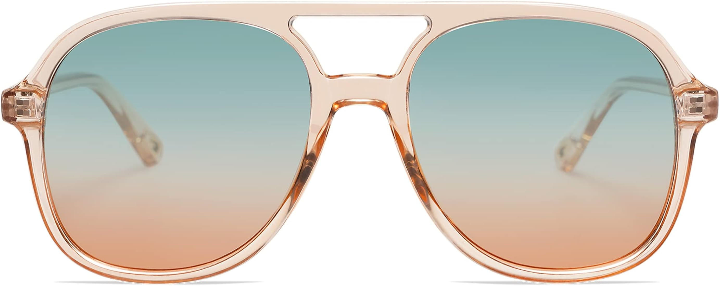 SOJOS Retro Square Polarized Aviator Trendy Sunglasses for Women and Men | Amazon (US)