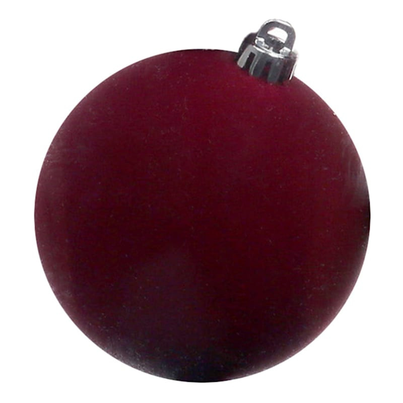 Burgundy Flocked Ornament, 7.7" | At Home