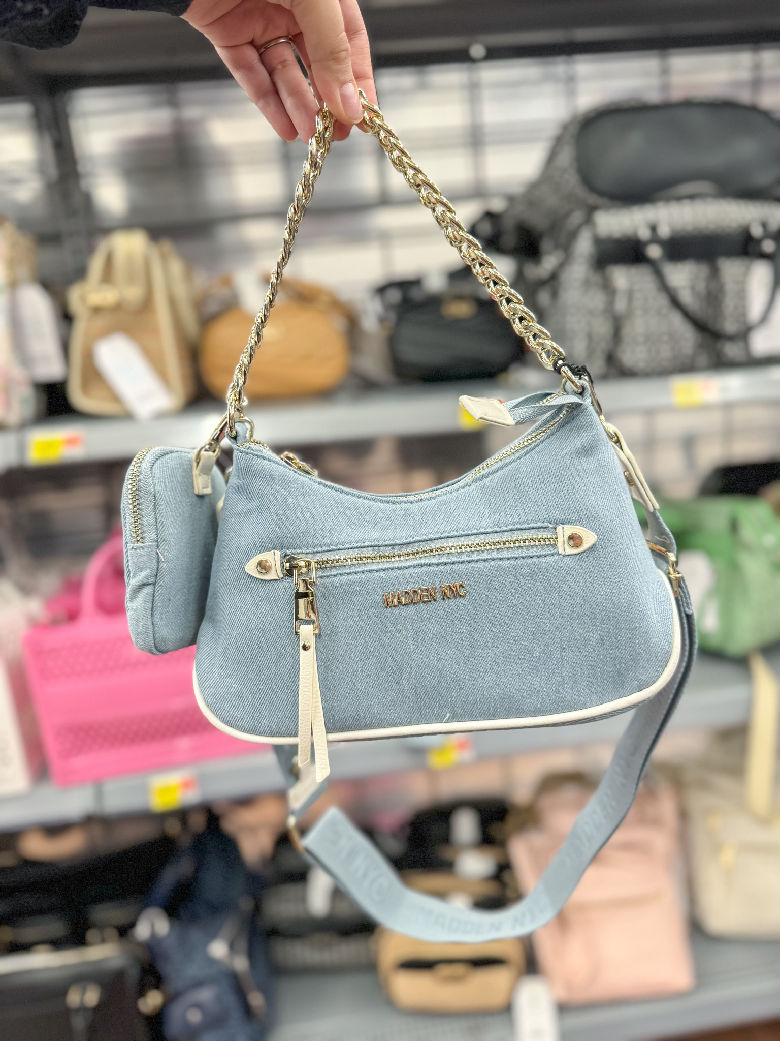 Steve Madden Embracce ミニ ブーティ Steve Madden Light Pink Crossbody clutch Chain Adjustable