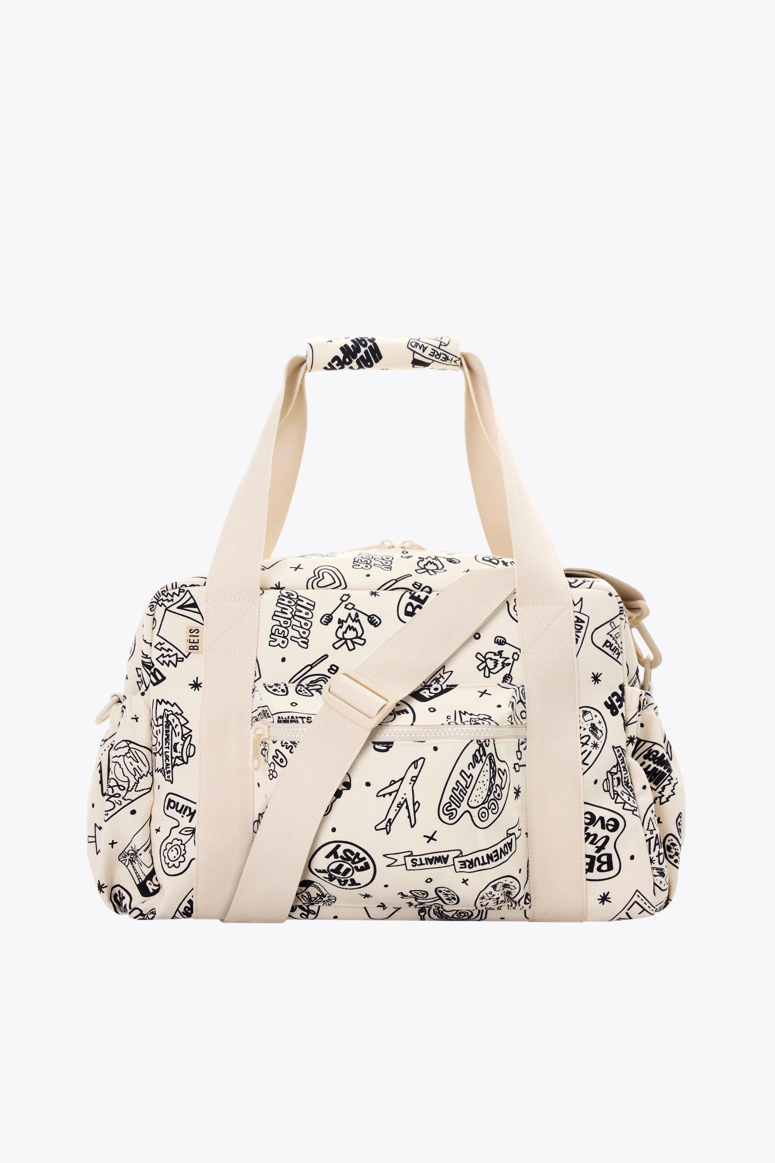 BÉIS 'The Kids Duffle' in Doodle Print - Kids Travel Duffle Bag & Sleepover Bag | BÉIS Travel