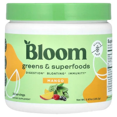 Bloom, Greens & Superfoods, Mango, 5.97 oz (169.2 g) | iHerb