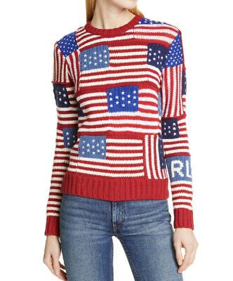 Women’s Polo Ralph Lauren American Flag Sweater Patchwork | eBay US