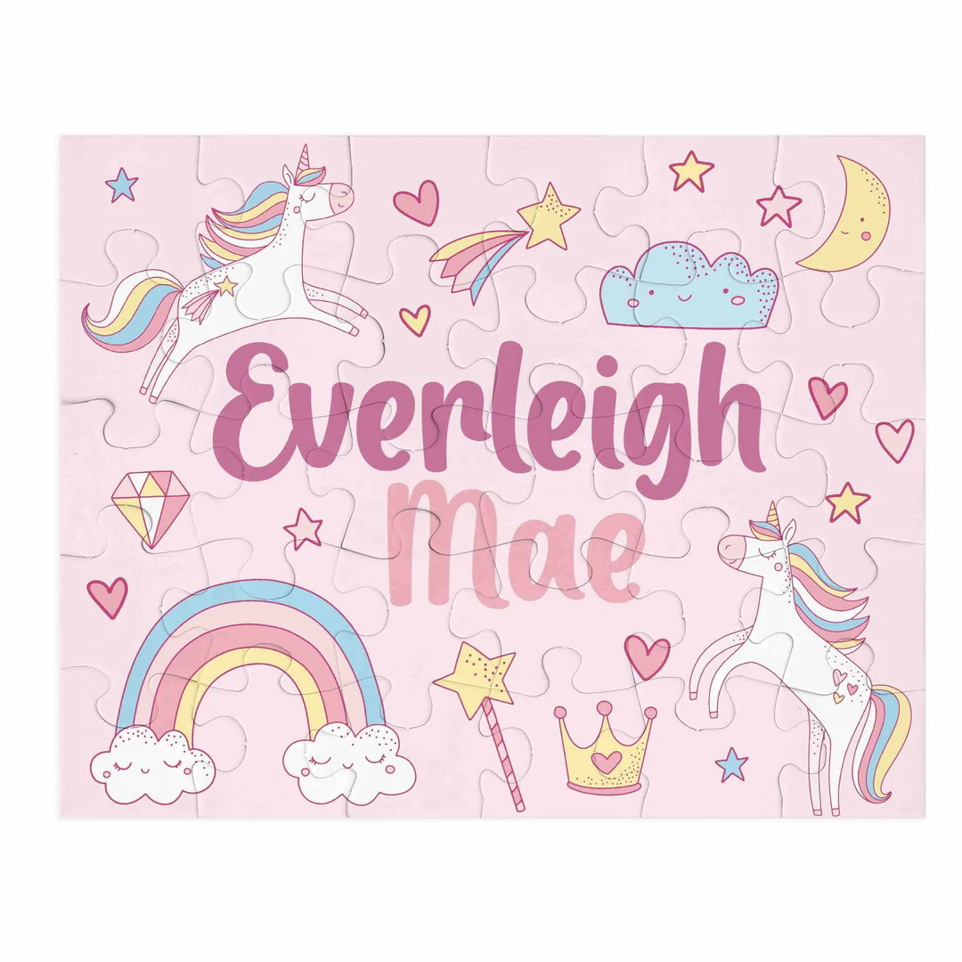 Kids Personalized 30 Piece Puzzle | Magical Unicorn | Caden Lane