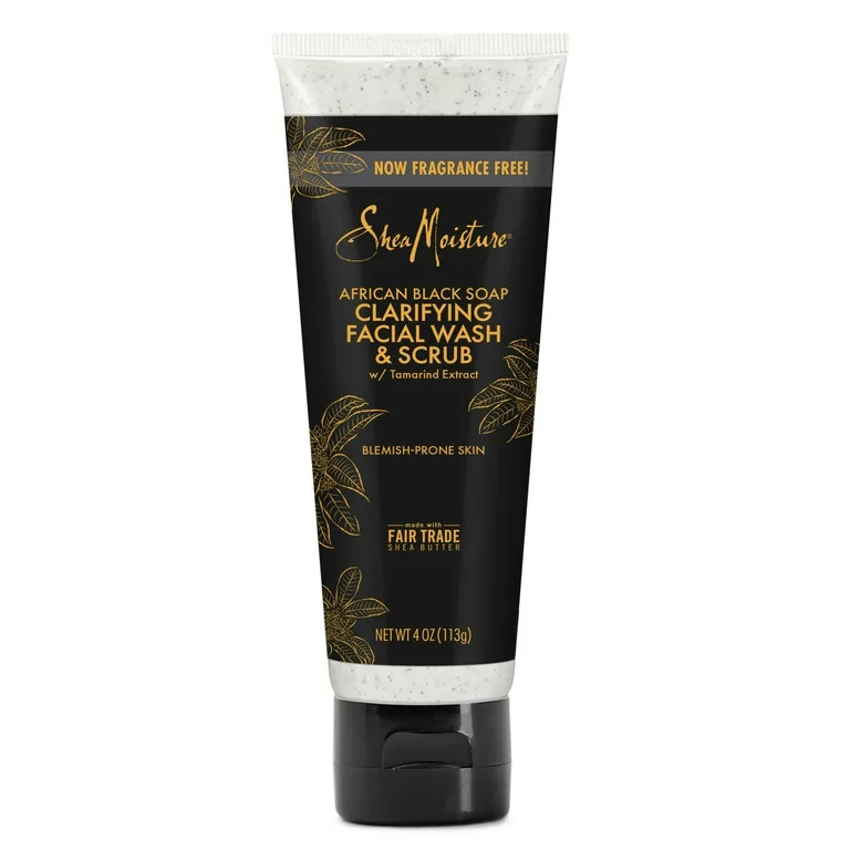 SheaMoisture African Black Soap Clarifying Facial Wash & Scrub, 4 oz | Walmart (US)