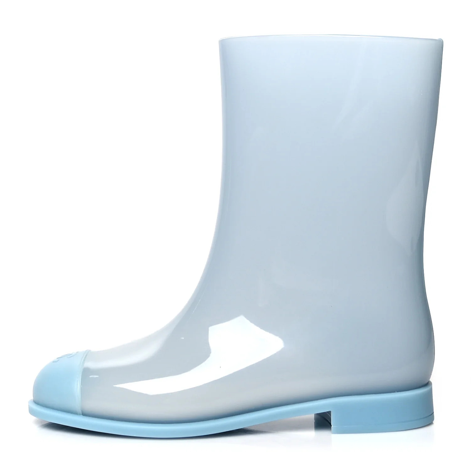 CHANEL Rubber Rain Boots 38 Light Blue | FASHIONPHILE (US)