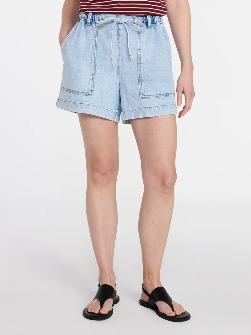 Time and Tru Women's Drapey Utility Shorts, 4" Inseam, Sizes XS-XXXL | Walmart (US)