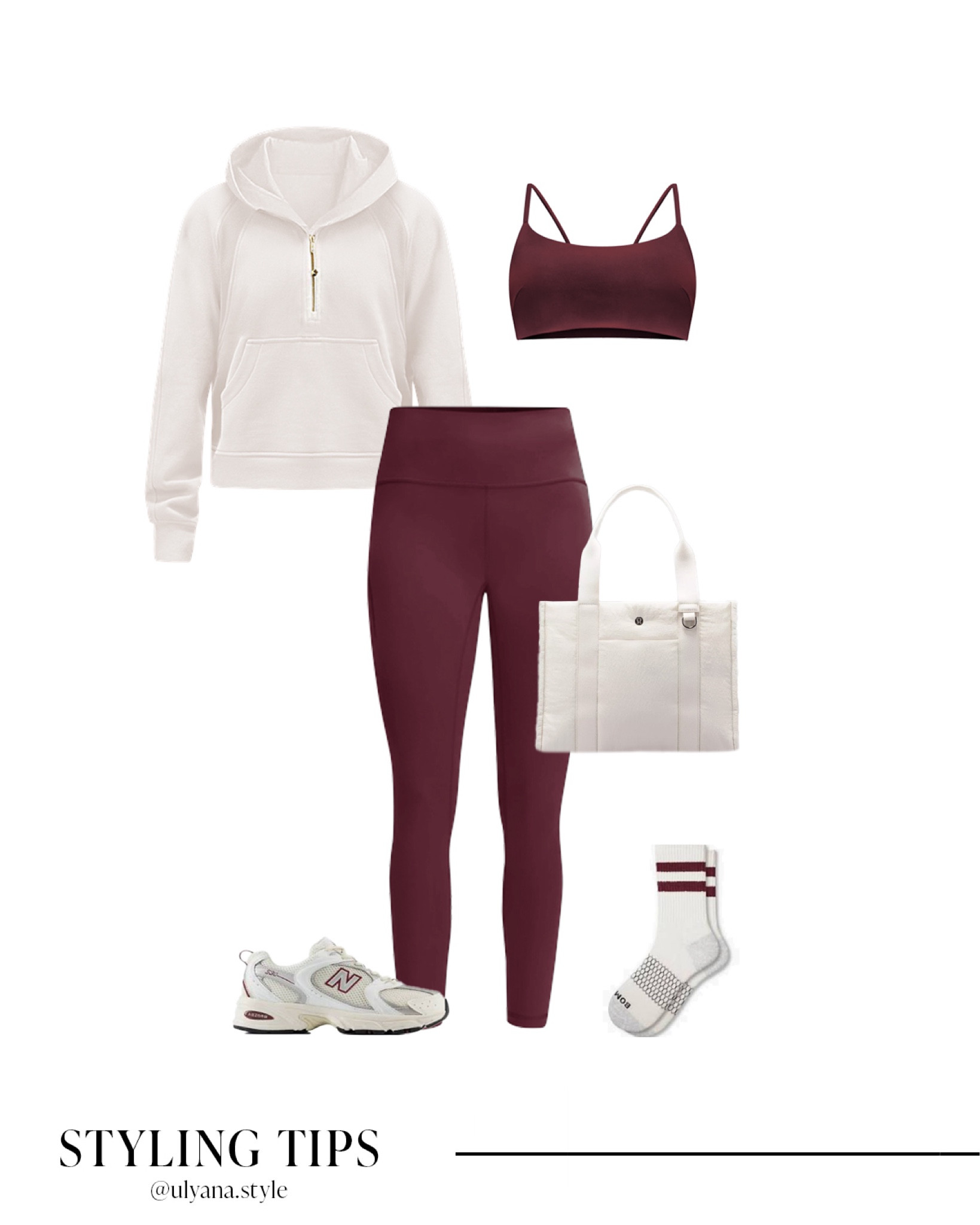Upgrade your fall workout look with a half-zip sweatshirt, burgundy leggings, and a matching sports bra. Complete the athleisure outfit with comfy sneakers and a stylish gym bag—perfect for Pilates or a fall walk. 
.
.
.
.
.
.

#LTKSeasonal #LTKHoliday #LTKU #LTKSaleAlert #LTKGiftGuide #LTKWorkwear #LTKTravel #LTKShoeCrush #LTKItBag #LTKActive #LTKFitness

Fall outfits | fall shoes | workout set | workout outfits | gym outfit | gym set | gym shoes | gym bag | Pilates outfit | walking outfit | walking sneakers | leggings outfits | fall leggings outfit | leggings and socks | workout leggings | oversized sweatshirt | quarter zip sweatshirt | white sweatshirt | fall sneakers | casual sneakers | casual fall outfits 


#LTKFindsUnder100 #LTKFindsUnder50 #LTKStyleTip