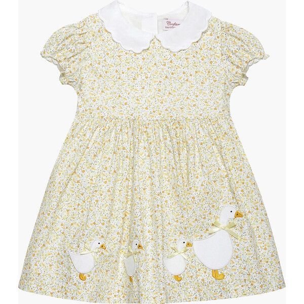Little Floral Petal Collar Duck Dress, Yellow Mini Floral | Maisonette