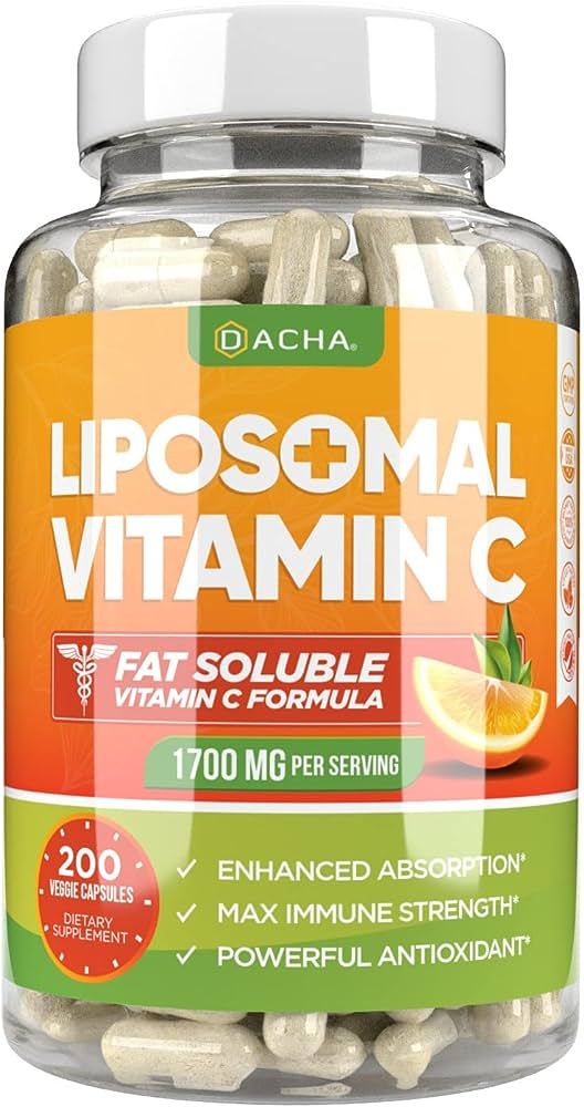 DACHA Natural Liposomal Vitamin C - 1700mg, 200 Capsules, Immune System & Collagen Booster, High ... | Amazon (US)