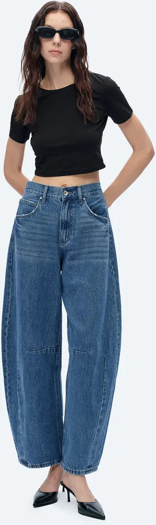 Darted Super High Waist Barrel Jeans | Nordstrom