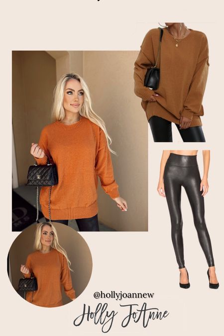 Sweater S
- Code HollyJoAnneW to save 15%
Faux Leather Leggings S
Boots TTS
Gold link necklace 
Chanel Mini Coco bag


#falloutfit #fallinspo #sweater #shein #chanel #spanx #leggings