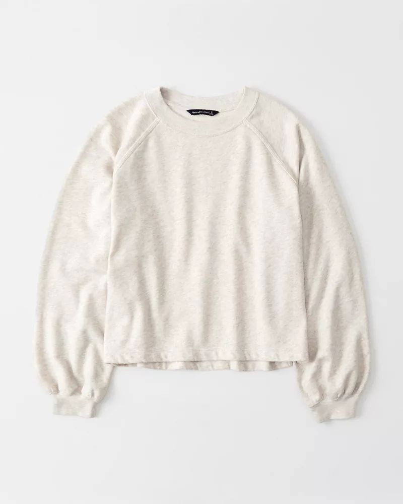 Puff-Sleeve Crewneck Sweatshirt | Abercrombie & Fitch US & UK