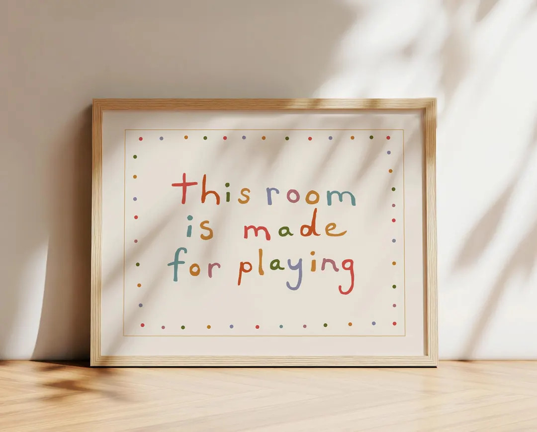 This Room is Made for Playing Print, Kids Room Wall Art, Playroom Sign, Colorful Child Typography... | Etsy (US)