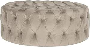 Safavieh Mercer Collection Charlene Taupe Tufted Ottoman | Amazon (US)