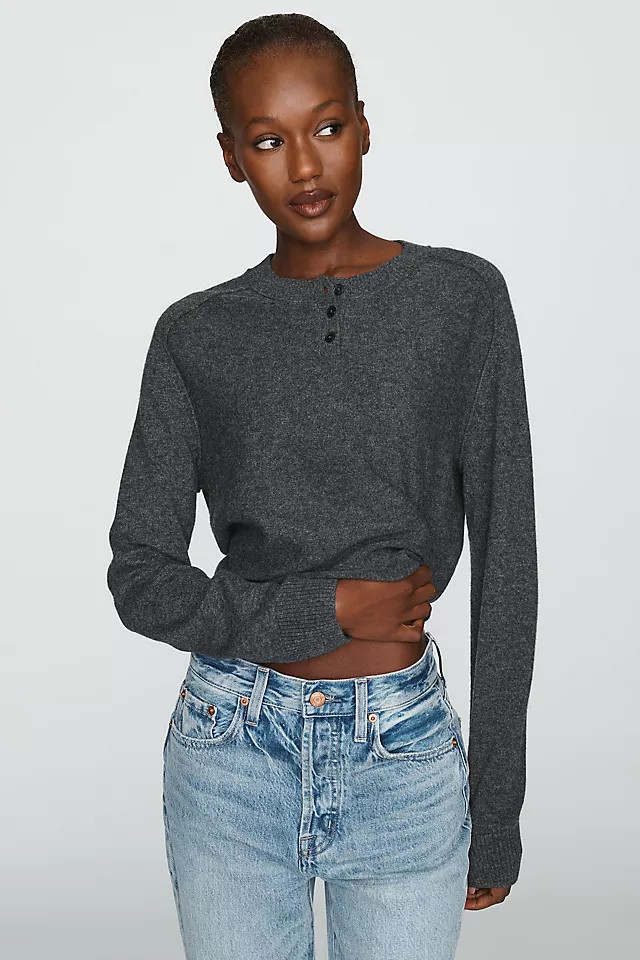 Wool Cashmere Henley Sweater | Anthropologie (US)