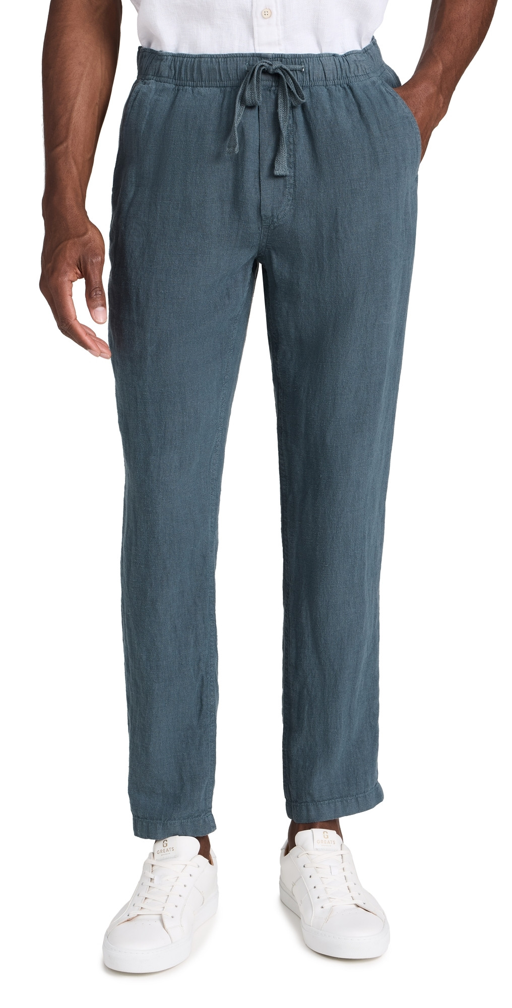 Faherty Linen Drawstring Pants Look Out Navy S | Shopbop