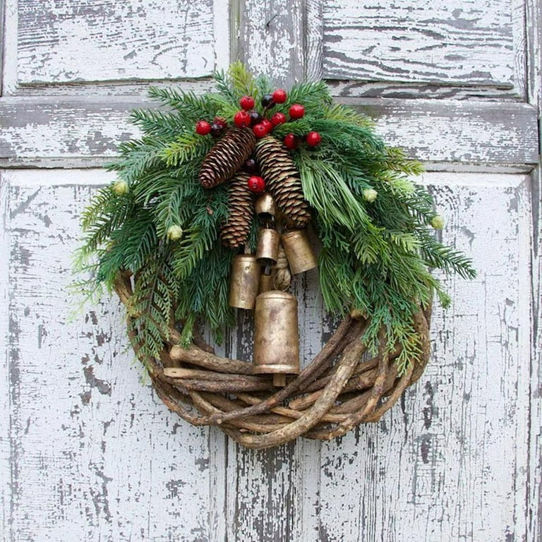 Farmhouse Christmas Wreath, Boho Wreath Winter Holiday Wreath for Front Door Mixed Berry and Pine... | Walmart (US)