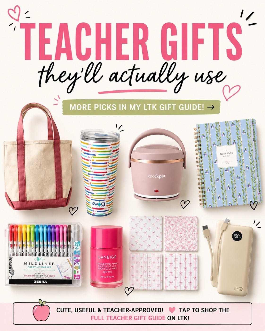 Teacher Gifts They’ll Actually Use 🍎

Back-to-school season is here! I rounded up cute + useful teacher gifts they’ll actually want, from classroom favorites to little splurges. ✏️🍎

I have even more picks in my Teacher Gift Guide on my LTK!

#teacherfinds #teachergifts #backtoschool #LTKfinds