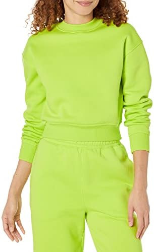 Amazon Essentials Women's Cropped Drop Shoulder Long Sleeve Sweatshirt (Available in Plus Size) | Amazon (US)