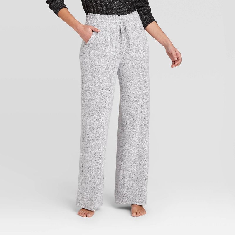 Women&#39;s Perfectly Cozy Wide Leg Lounge Pants - Stars Above&#8482; Light Gray M | Target