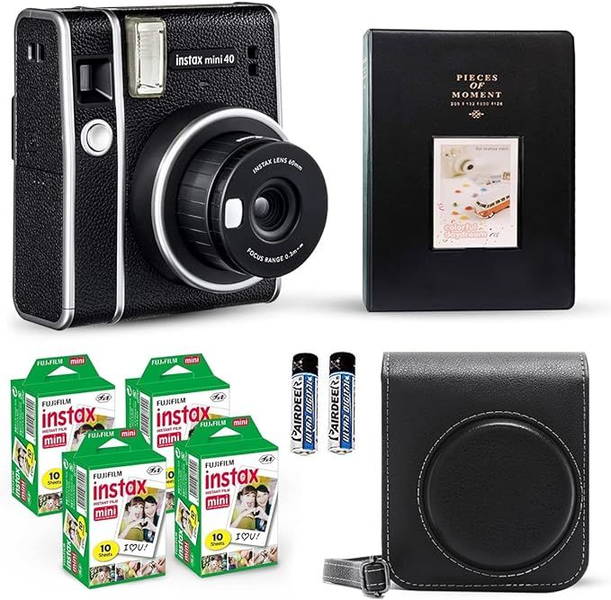Fujifilm Instax Mini 40 Instant Camera Vintage Black. + Value Pack (40 Sheets) Shutter Accessorie... | Amazon (US)