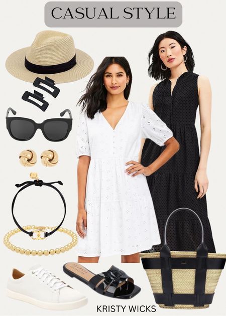 Same cute spring dresses (now 30% off) styled for your casual day out and your fun vacations this spring/summer! 
Love this so much! Black and white is always so classic and never goes out of style! 
These gorgeous Gucci sunglasses on sale for $179 from $395! 🕶️💫
The adorable black slides are on sale for $39 from $60 and the cute sneakers by Cole Haan are $89 from $110. 

Love the Embrace Ambition bracelet by Tory Burch for $30. It was created to inspire women to embrace ambition and empower women entrepreneurs! 🙌

Loving these spring looks for your casual inspired style! 🖤🤍🖤



#LTKFind #LTKtravel #LTKU