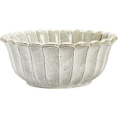 Bloomingville Creative Co-Op Stoneware Flower Shaped Bowl, Antique White Reactive Glaze, 10" L x ... | Amazon (US)