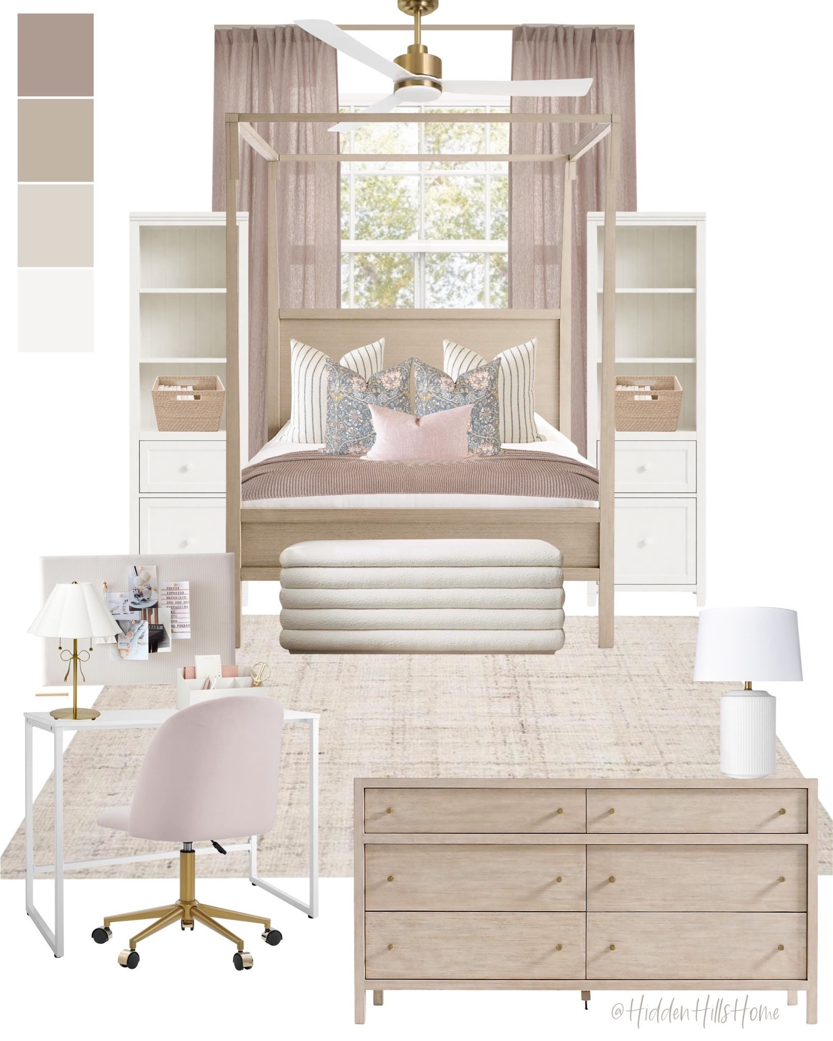 Girls bedroom decor ideas! Teen girls room mood board, home decor, girls bedroom inspiration, cute ideas for a girls bedroom, feminine bedroom, bedding, canopy bed #pink

#LTKHome #LTKSaleAlert #LTKKids