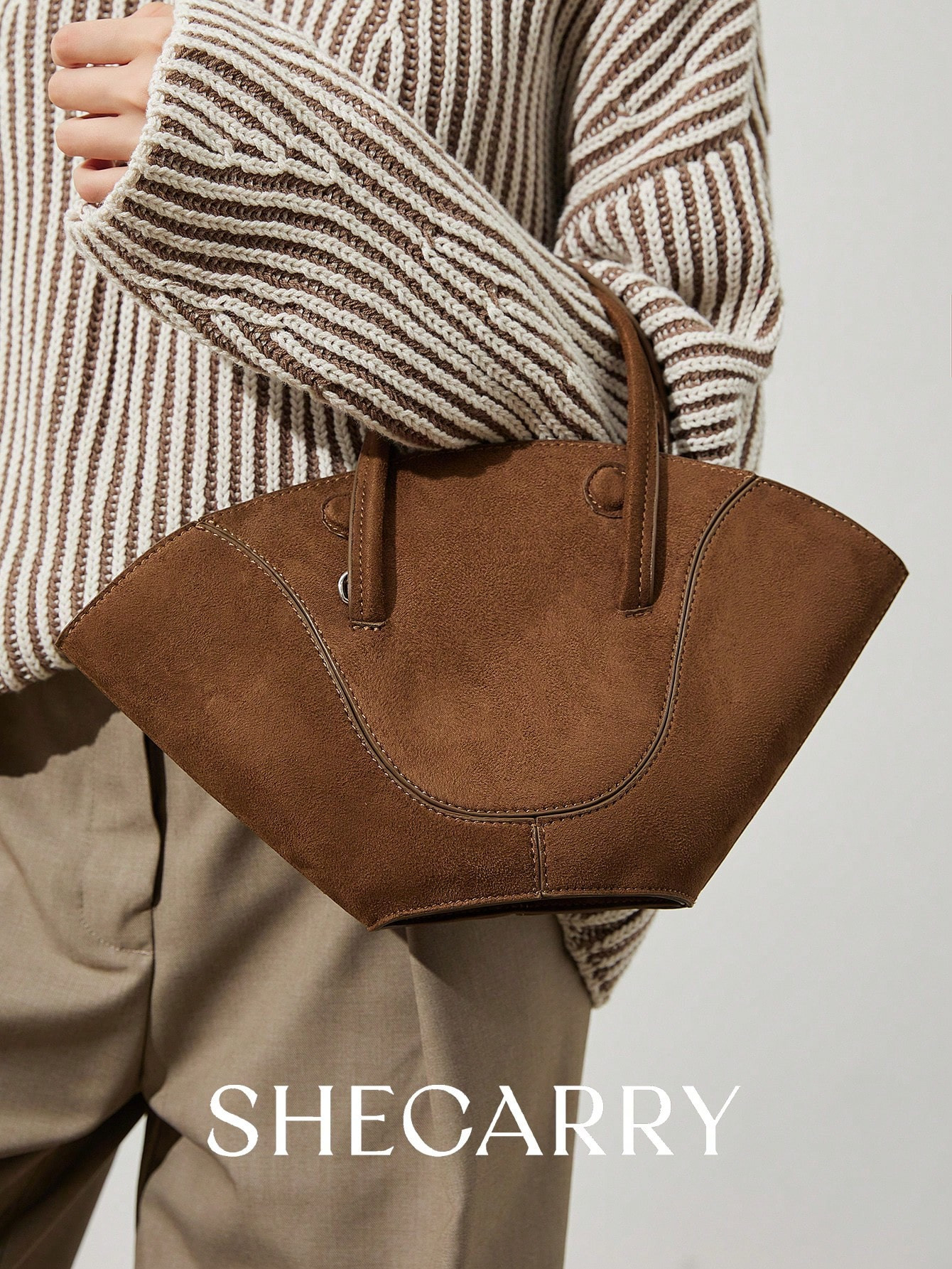 SHECARRY Women Tote BagsSuede LeatherAutum WinterSchool Travel Commute WorkElegance Trend Exquisi... | SHEIN