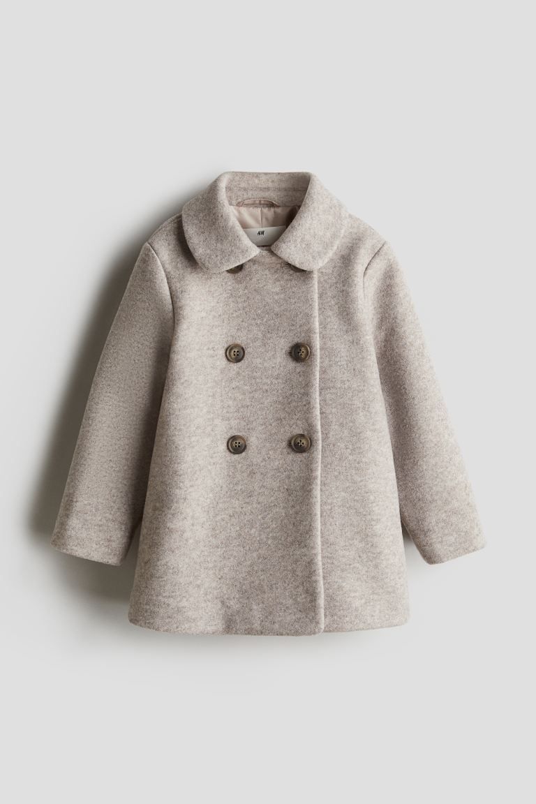 Coat - Long sleeve - Regular length - Light taupe melange - Kids | H&M US | H&M (US + CA)