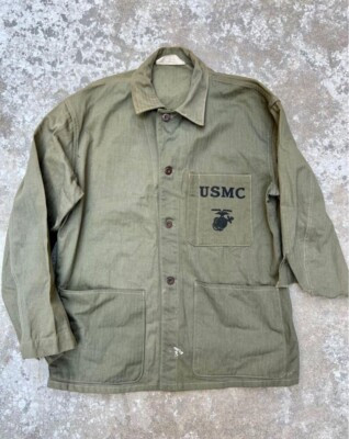 USMC P-41 HBT Jacket 1940's Vintage Beige Logo Engraved Work Jacket From Japan  | eBay | eBay UK