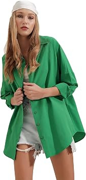 BIG DART Oversized Button Down Shirts for Women, Dressy Casual Long Sleeve Blouses Summer Tops Tu... | Amazon (US)