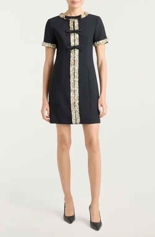 Cinq à Sept Maelle Embellished Party Dress in Black at Nordstrom, Size 4 | Nordstrom