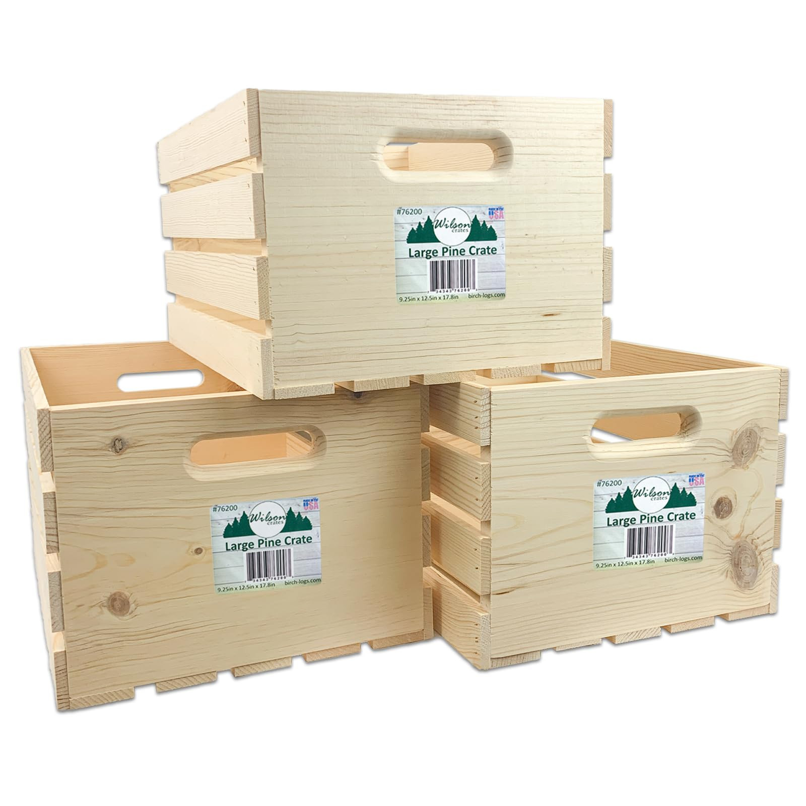 Wilson Large Wooden Pine Crate for Storage and Decoration at Home, Office, Kitchen, Bedroom, and ... | Amazon (US)
