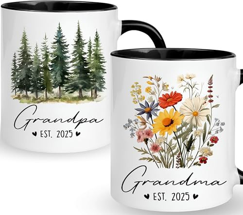 Promoted To Grandparents 2025 Mug Set, Baby Announcement Gifts For Grandparents, Grandma And Grandpa Pregnancy Announcement Gift, 1st Time Grandma Grandpa Gifts, New Grandparents Gifts First Time 2025 | Amazon (US)