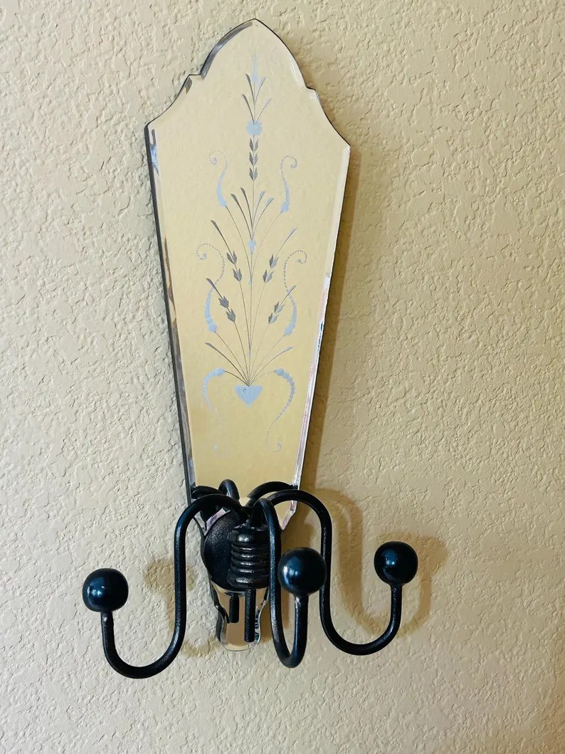 1930s Etched Glass Mirror With 3 Hooks \u2013 Alhambra Mediterranean Style - Etsy | Etsy (Global)