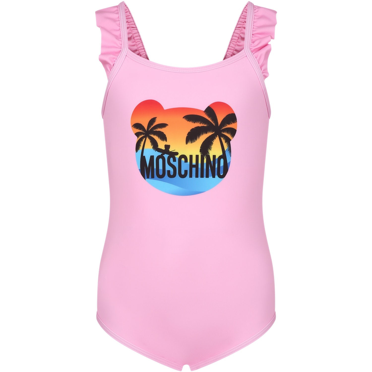 Moschino Pink One-piece Swimsuit For Baby Girl With Logo | Italist.com US