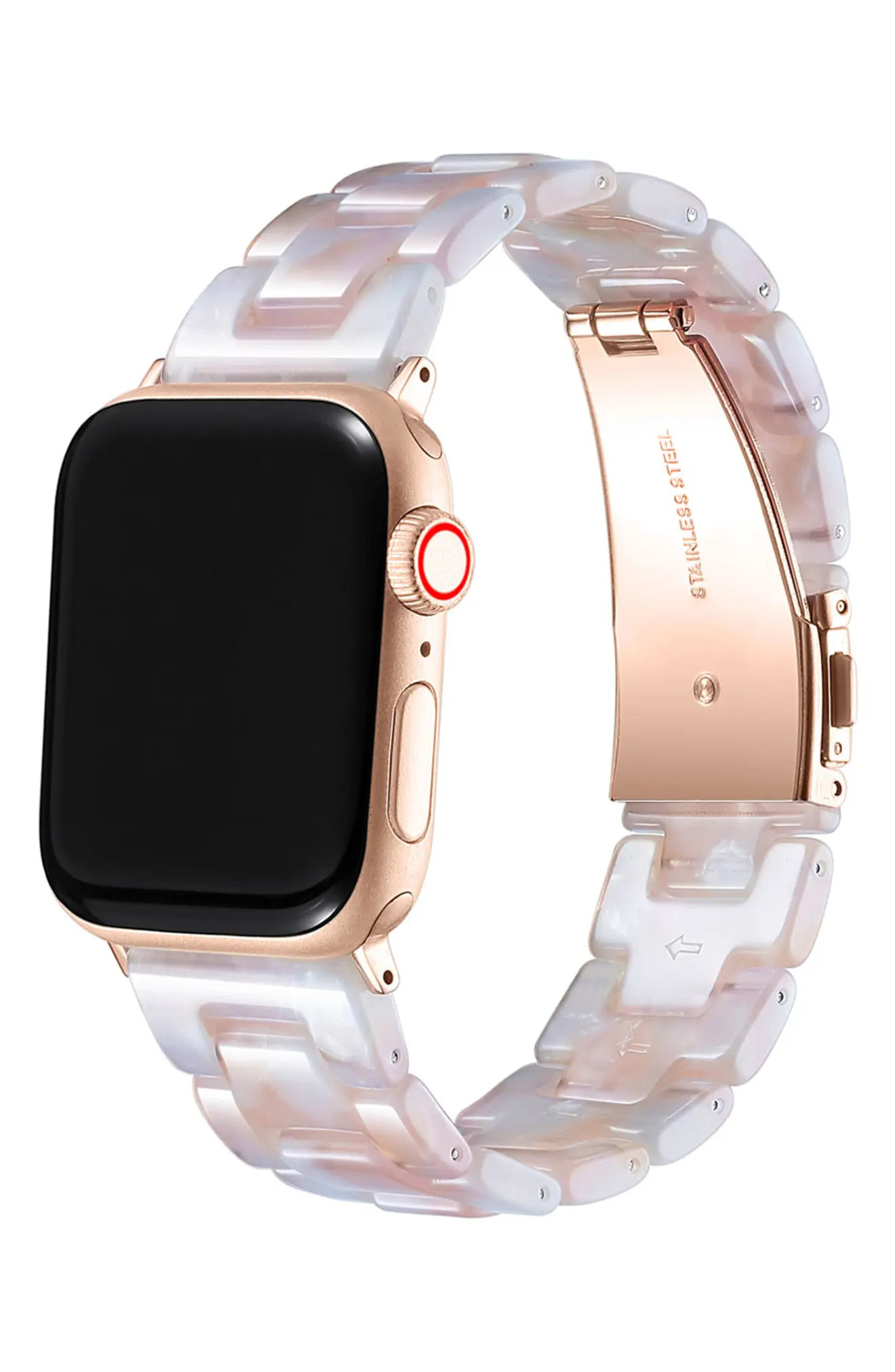 The Posh Tech POSH TECH Claire Blush Tortoise Resin Band for Apple Watch at Nordstrom, Size 42Mm | Nordstrom