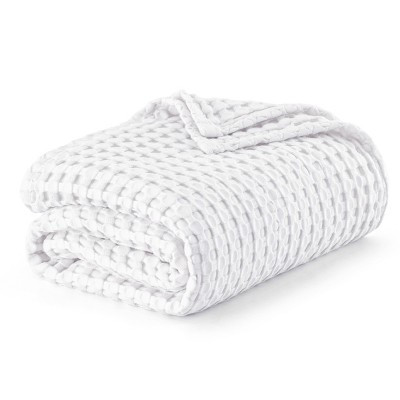 Bedsure Cooling Cotton Waffle Queen size White Blanket-Lightweight Breathable Blanket of Rayon Derived from Bamboo | Target