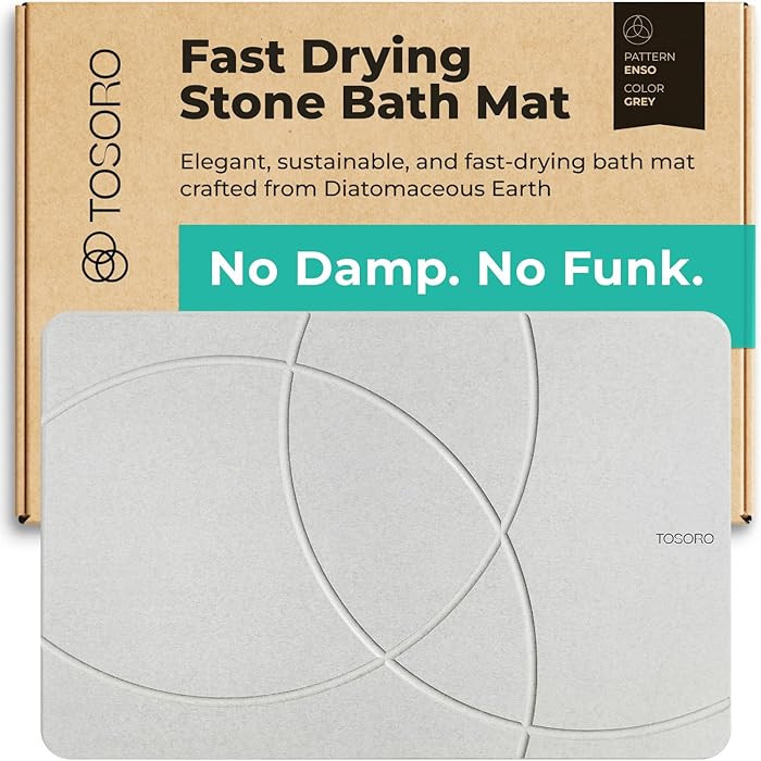 TOSORO - Stone Bath Mat Diatomaceous Earth Shower Mat Non-Slip Super Absorbent Diatomite Stone Ba... | Amazon (US)
