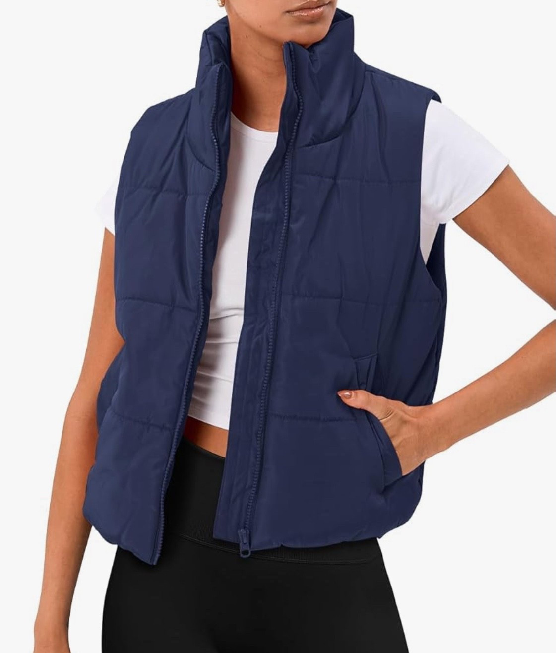 Navy puffer vest size xs 