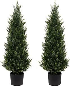 JoyPower 3FT Artificial Cedar Trees Artificial Pine Tree UV Resistant Potted Plant Set of 2 Artif... | Amazon (US)