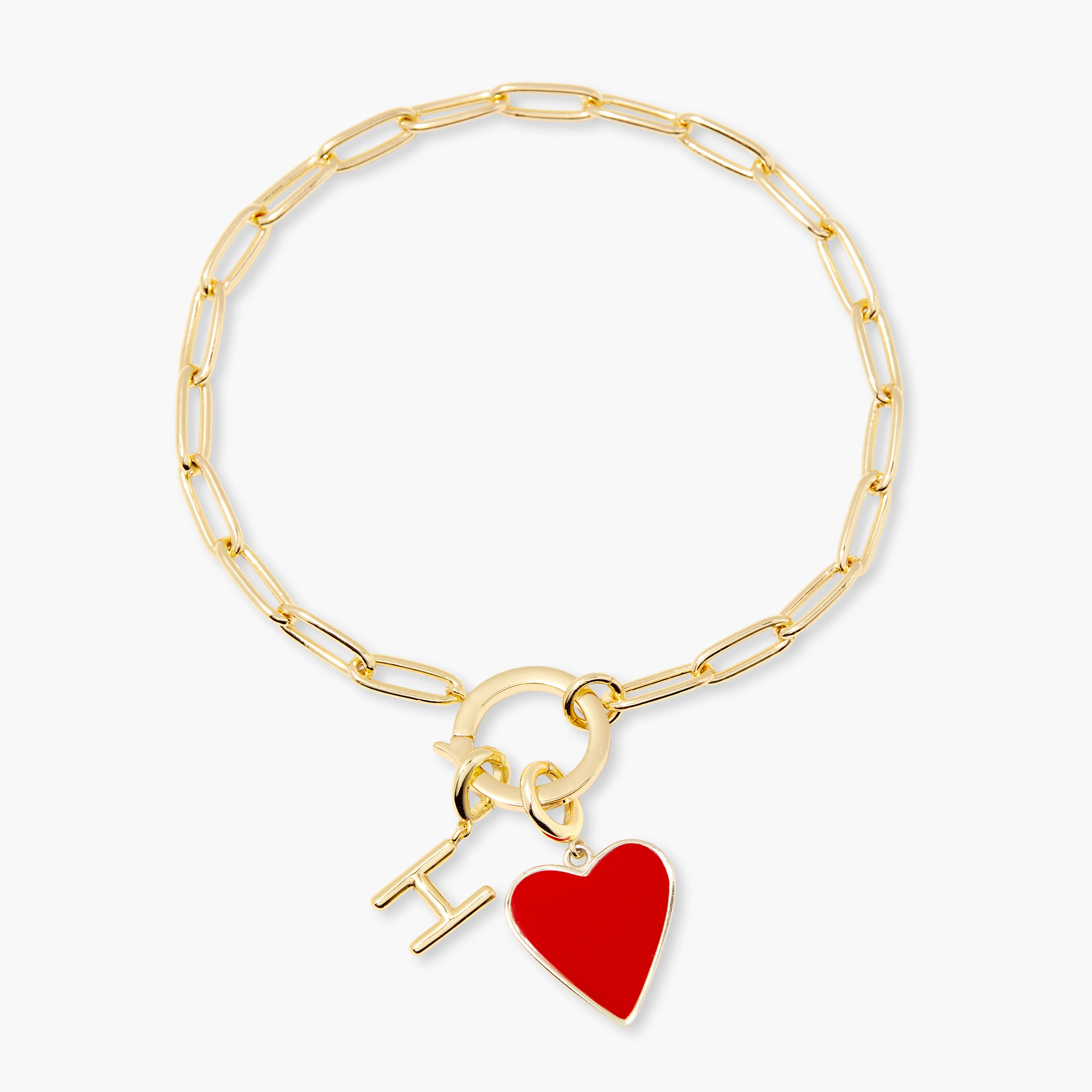 Cameron Heart Initial Bracelet | Brook and York