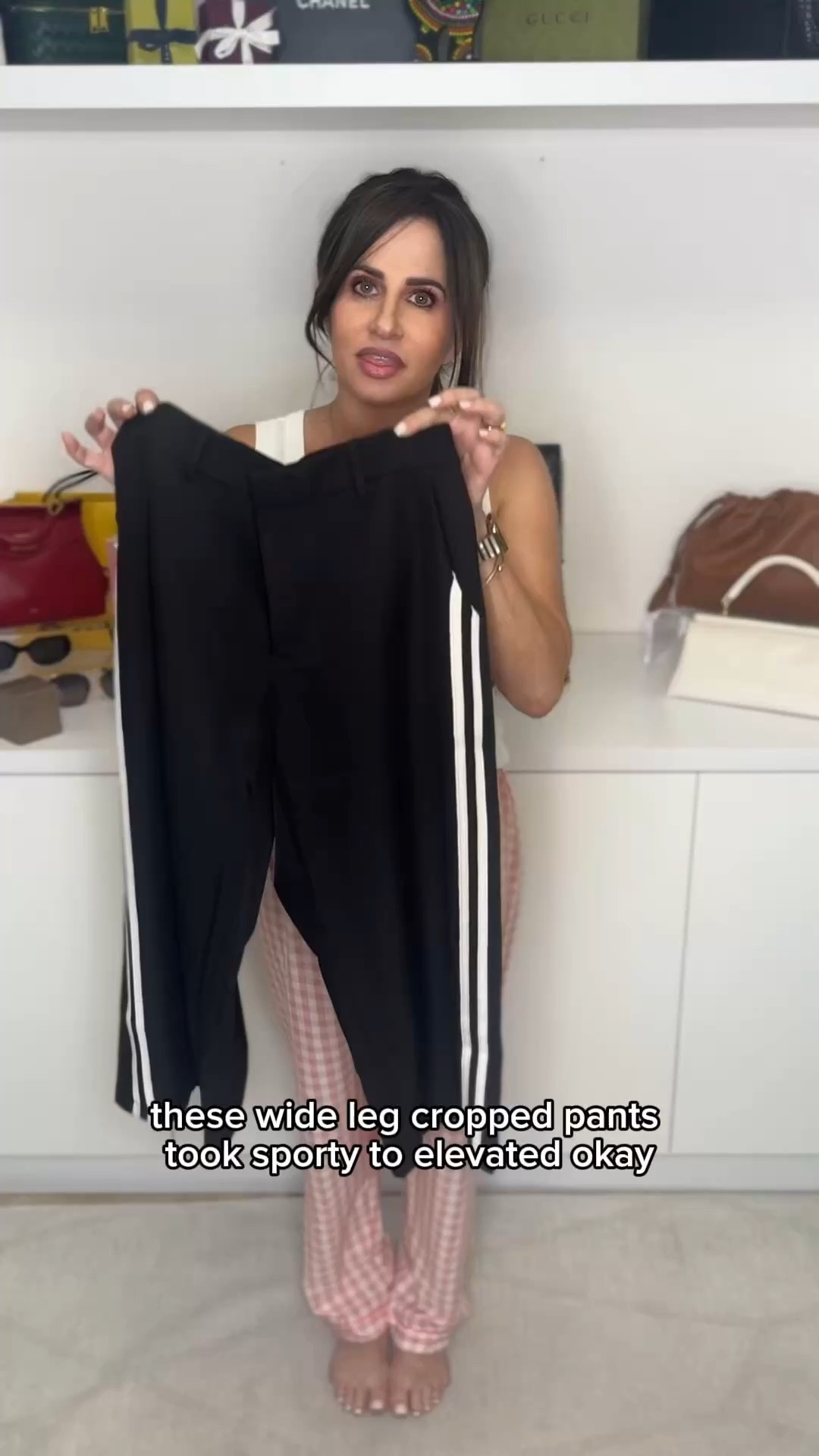 I am loving these track pant culottes - I paired it super casual but there are so many ways to wear it. With a tighter white top tucked in, half tucked , French tucked. Top sm , pants XS .  #howtostyle #culottes 
#howtowearculottes
#LTKgrwm #LTKootd #LTKOver40

#LTKOver40 #LTKootd #LTKPetite