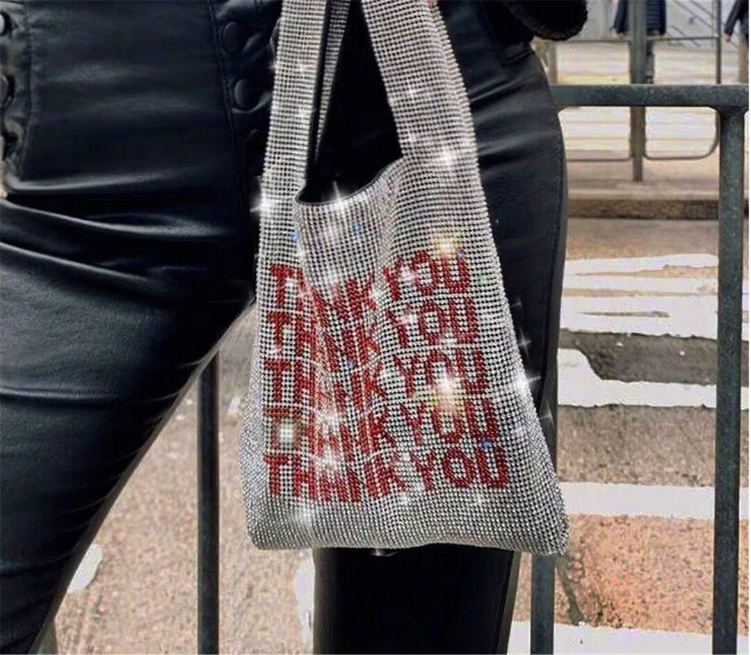 Diamond Handbagsthank You Vintage Diamond Rhinestone Covered Evening Purse Glam Diamante Mesh Wed... | Etsy (US)
