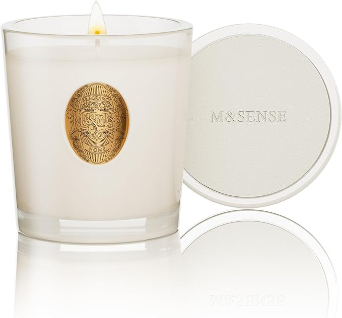 M&SENSE Natural Soy Candle | Vanilla Dream & White | 9.2 oz, 50H Burn Time | Luxury Scented Candl... | Amazon (US)