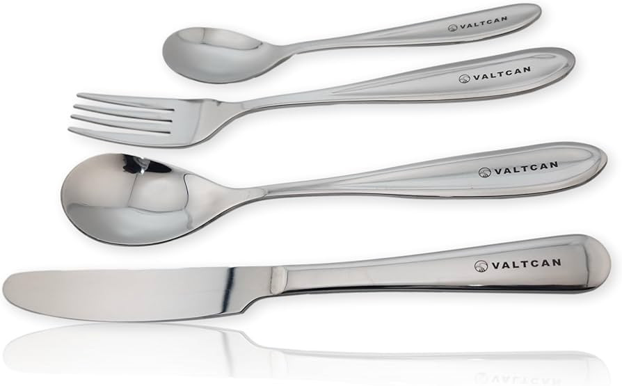 Valtcan Titanium Grade 1 Dinnerware 4 Piece Set Fork Spoon Knife Teaspoon Kitchen Flatware Long D... | Amazon (US)