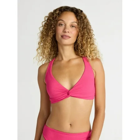 Time and Tru Women s and Women s Plus Ribbed Twist Front Bikini Top Sizes XS-2X | Walmart (US)