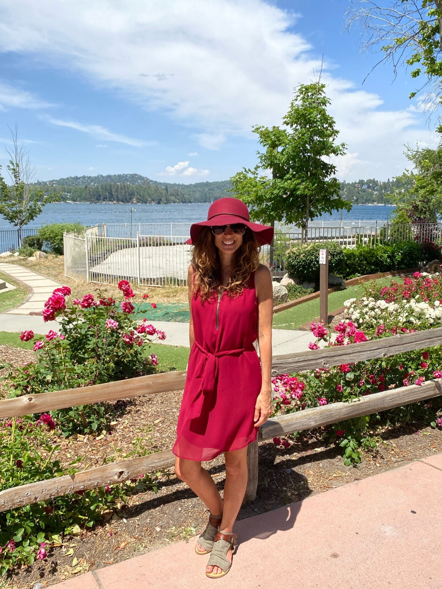Red Dress and Sandals at Lake Arrowhead. Stylish and comfortable lightweight dress for a day of exploring and new adventures ❤️ #traveloutfit 

#LTKTravel #LTKFindsUnder100 #LTKStyleTip