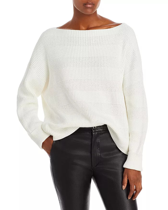 Textured Cotton Boat Neck Sweater | Bloomingdale's (US)